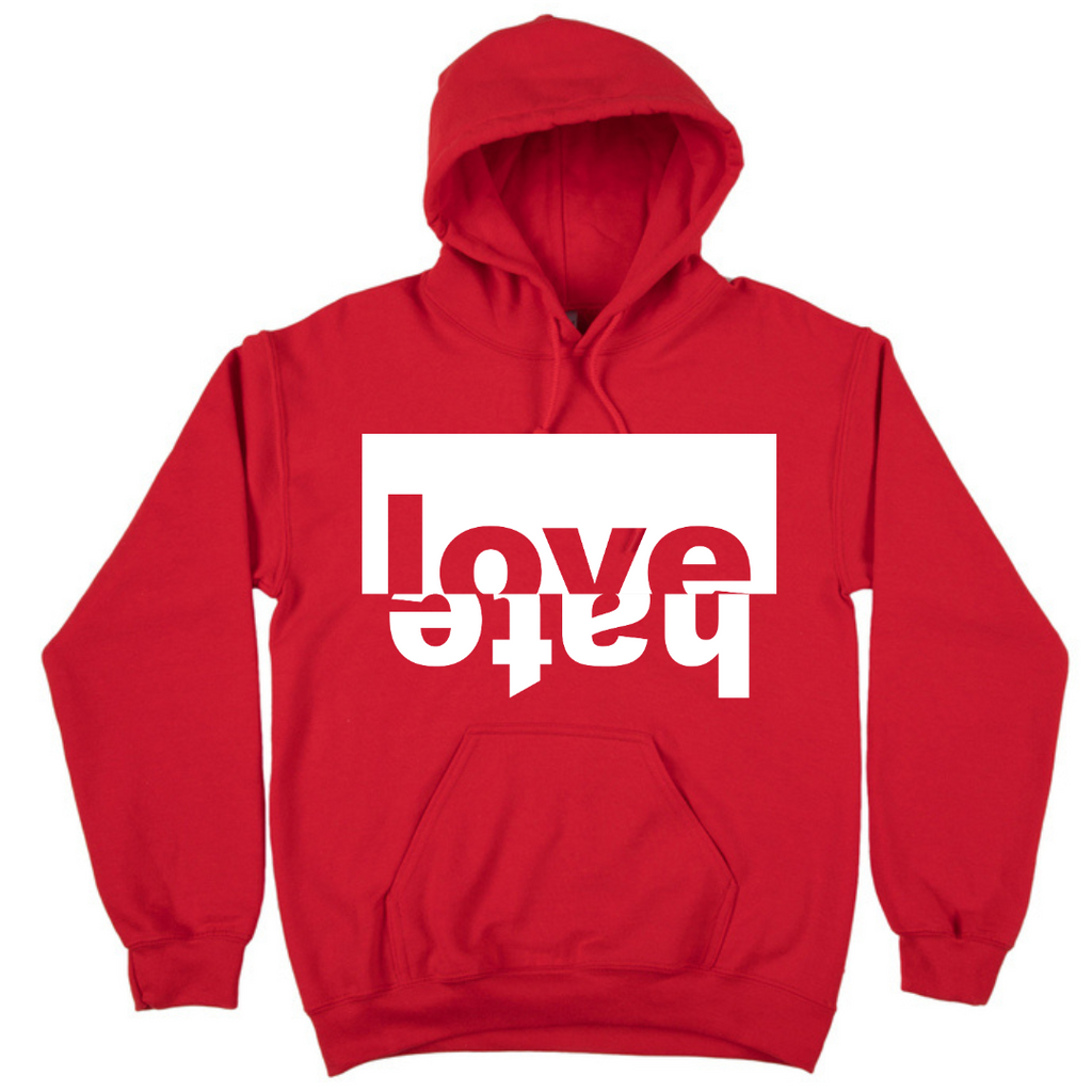 Love Over Hate Hoodie (Red) - Unisex