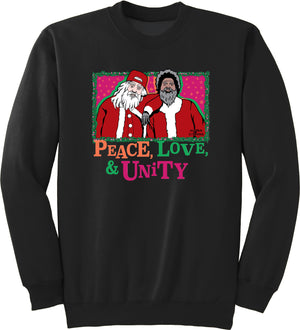 Peace, Love, Unity Christmas Sweater - Crewneck (Black Limited Edition) - Unisex