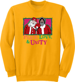 Peace, Love, Unity Christmas Sweater - Crewneck (Gold Limited Edition) - Unisex