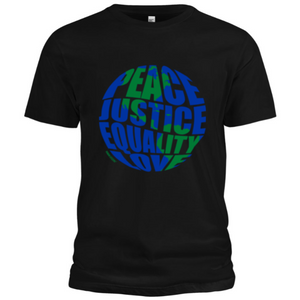 Human Citizens World Peace T-Shirt (Black/Green/Blue) - Unisex
